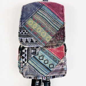 Kathmandu Imports Colorful 100% Cotton Boho Hippie Earthy Backpack ~ Nepal Made